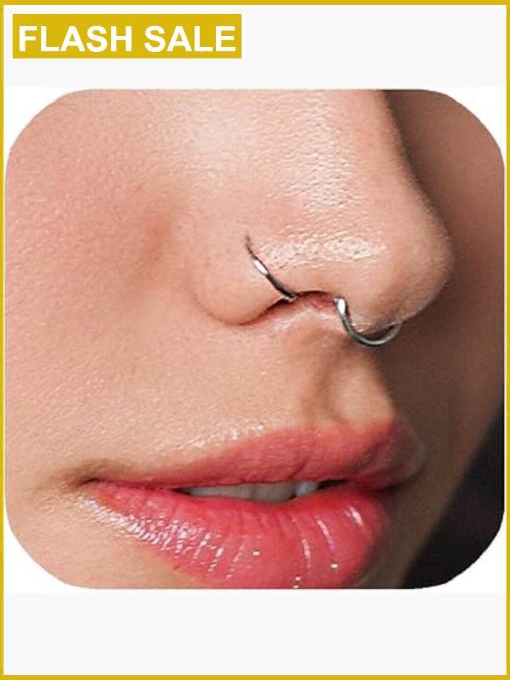 Sterling Silver Nose Ring Hoop 7mm 22 Gauge Thin Dainty Nose Piercing Jewelry